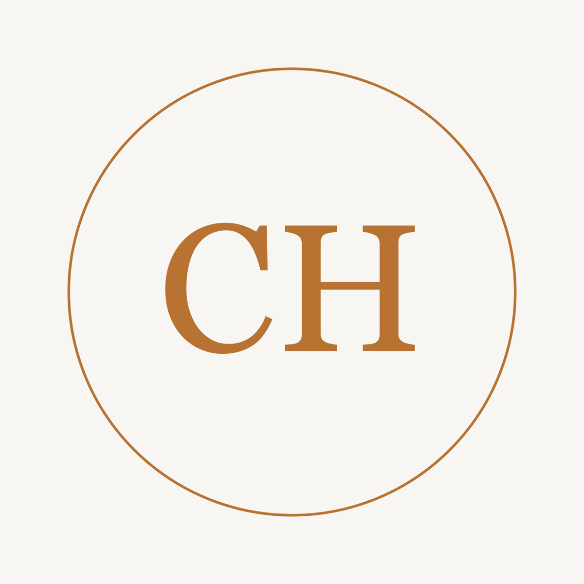 Logo Caroline Herrmann, Kupfer auf Creme